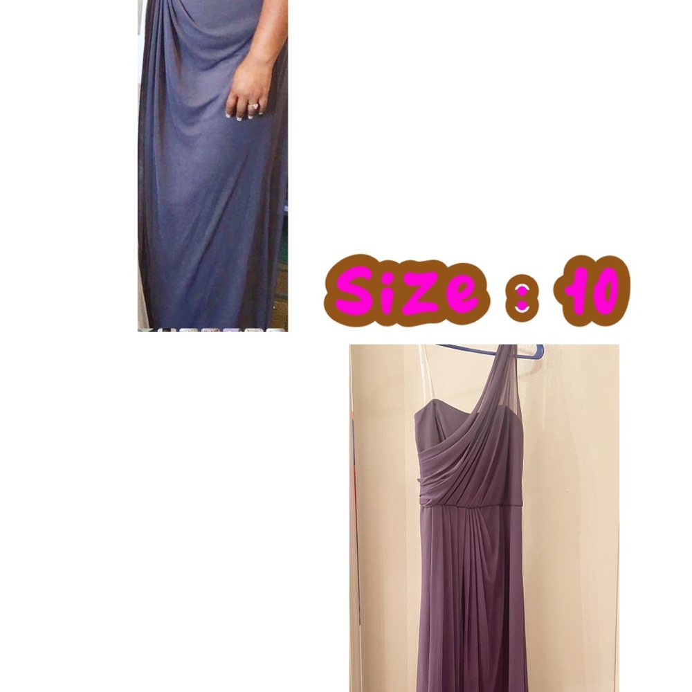Gray Asymmetrical Draped One Shoulder Gown (Maid of Honor) Dress